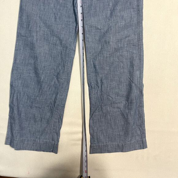 GAP Women's Mid Rise Linen Blend Wide-Leg Pull-On Pants Blue - Size 2 - Picture 8 of 12